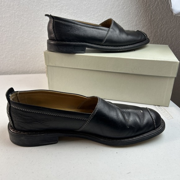 Ciro Schiano Black Leather Handmade Italy Loafers Shoes Mens US 10.5 - Picture 10 of 12